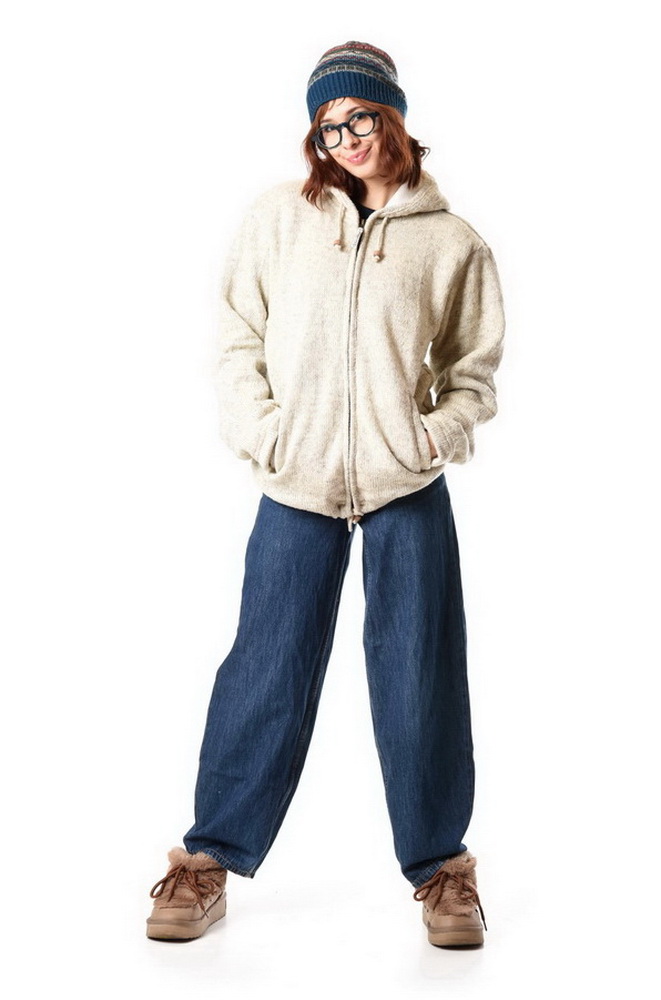 Vlnená bunda Mirea bledá