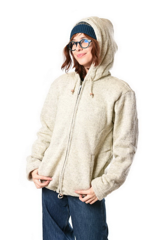 Vlnená bunda Mirea bledá