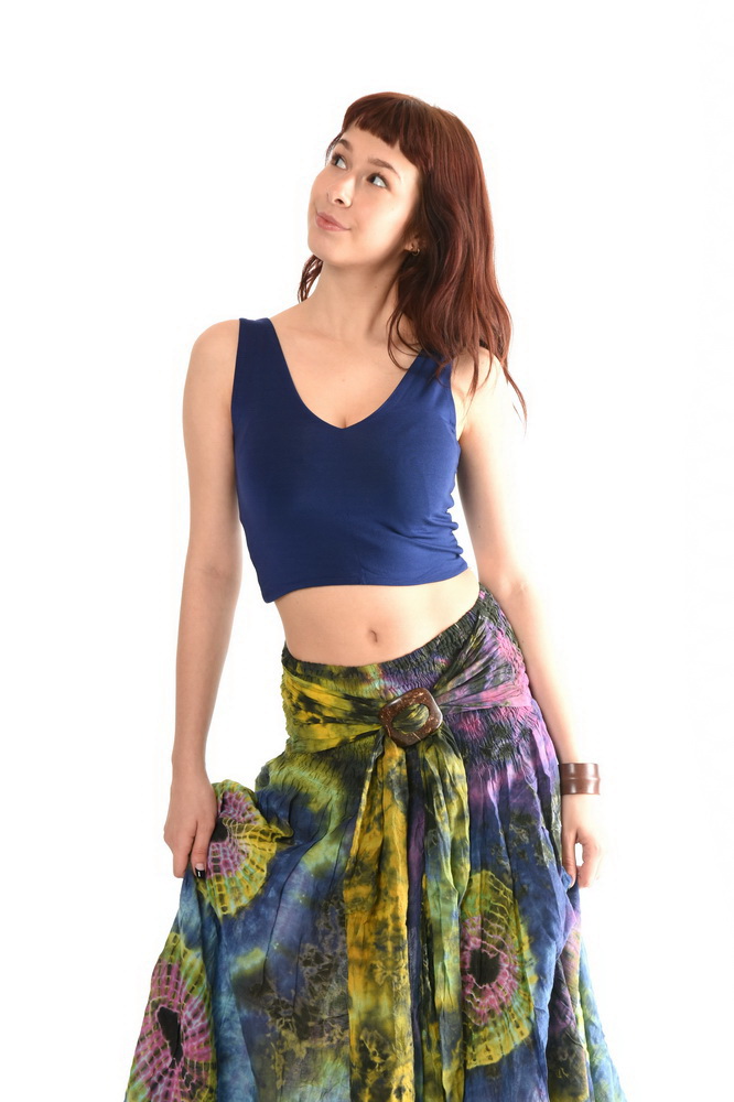 Crop top USHA modrý