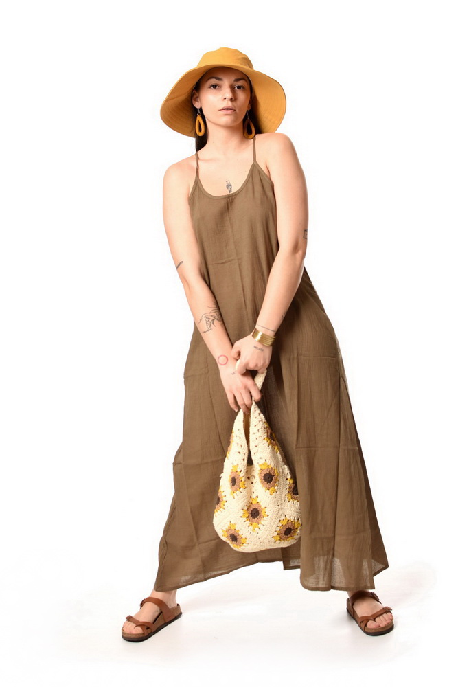 Maxišaty NAMI hnedé