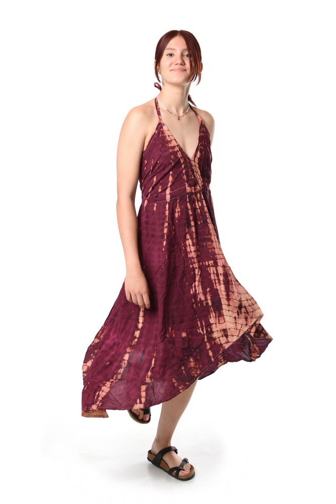 Dlhé šaty AVA bordové