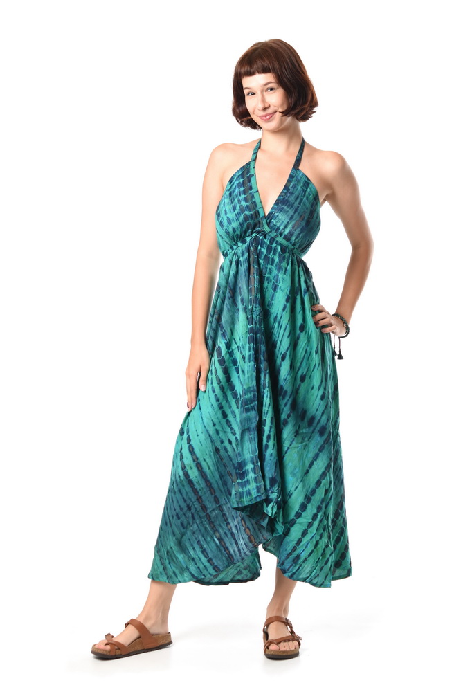 Dlhé šaty AVA tyrkysové