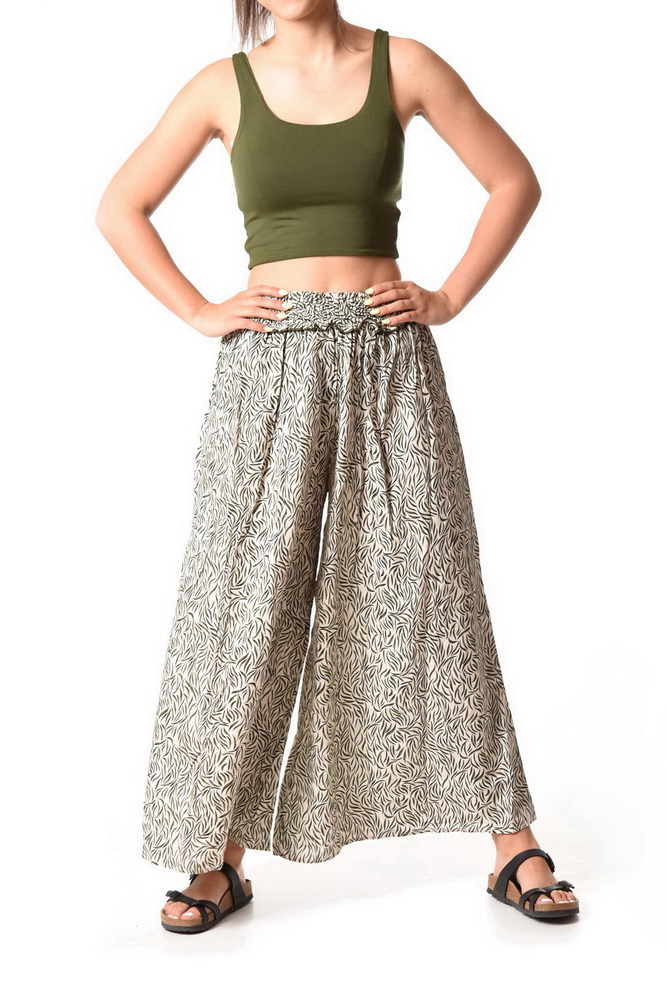 Nohavice Yuna krémové