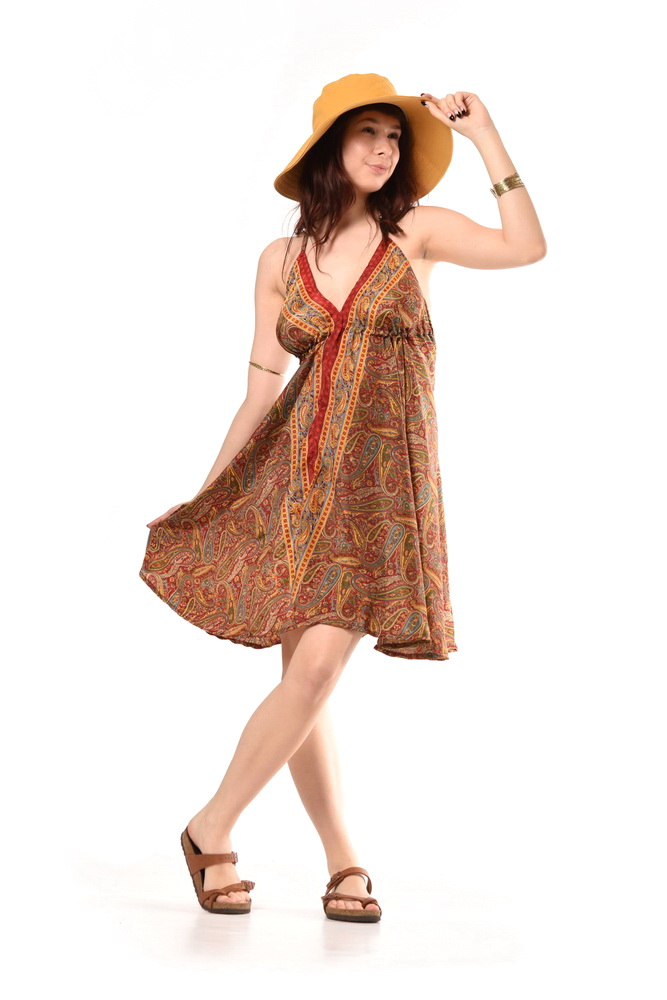 Áčkové  šaty TANI tehlové