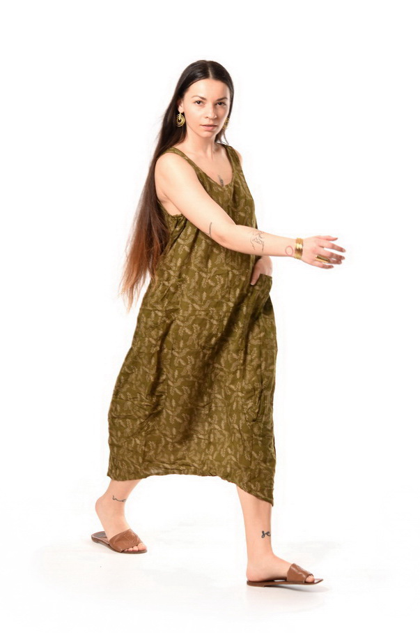 Šaty s vreckami SAKI khaki