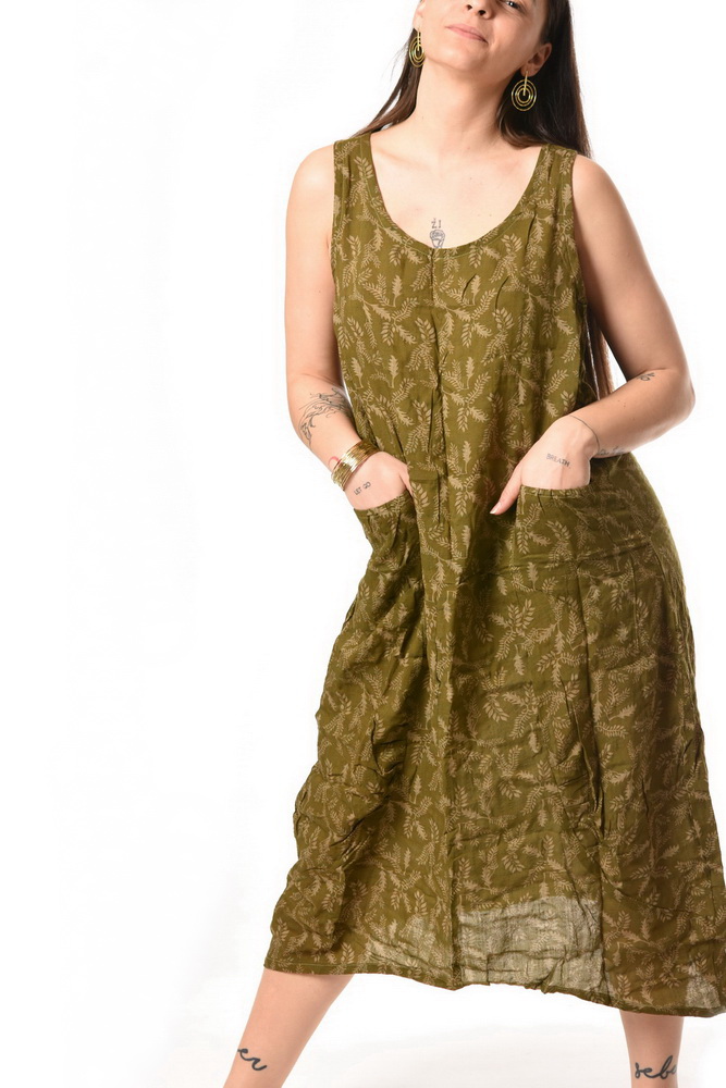 Šaty s vreckami SAKI khaki