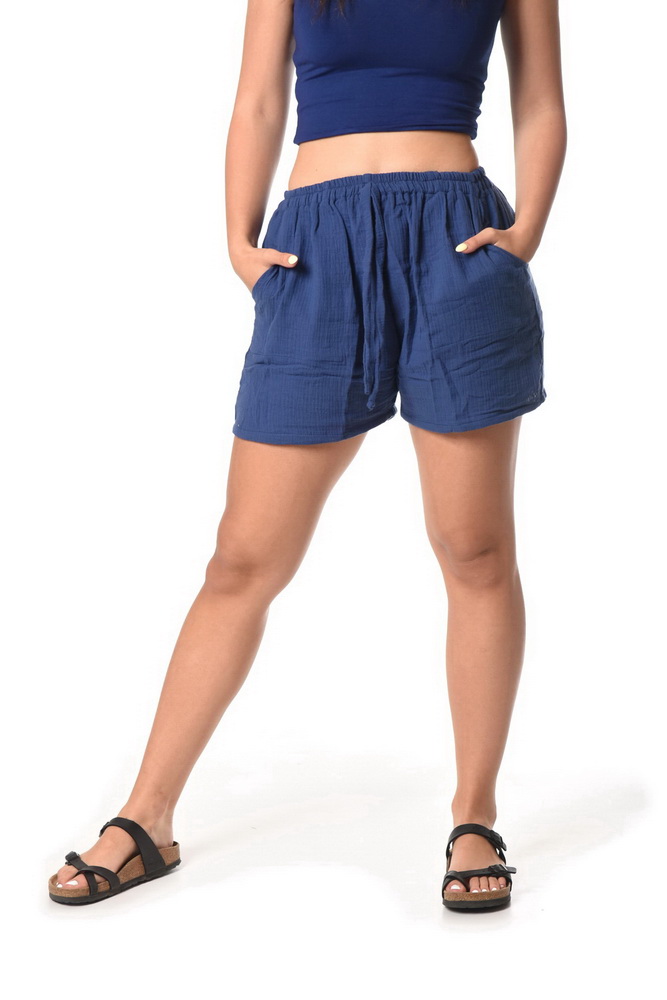 Mušelínové šortky ITO modré