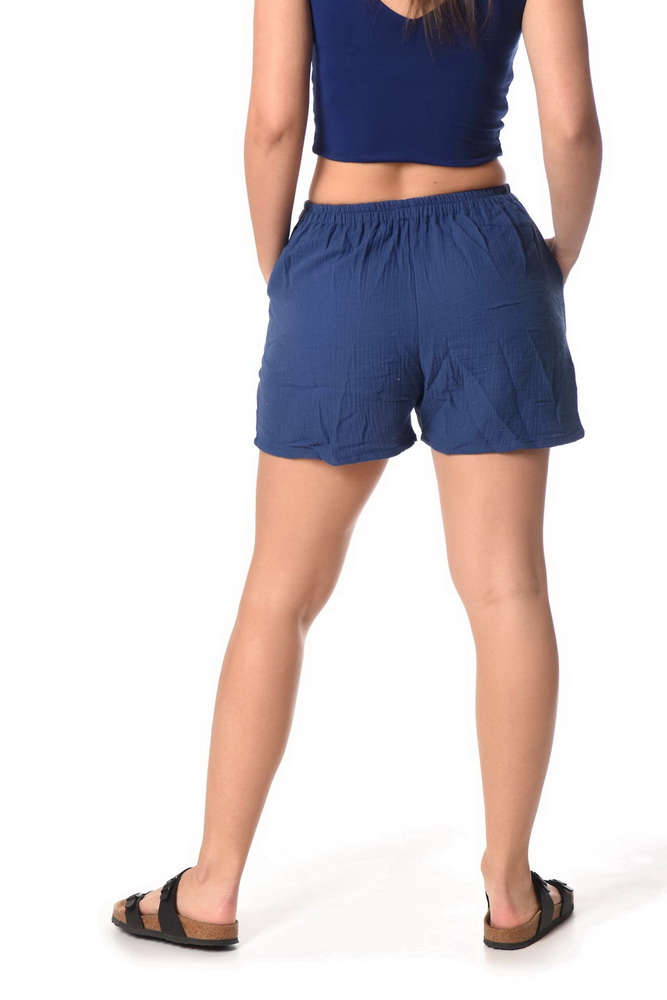 Mušelínové šortky ITO modré