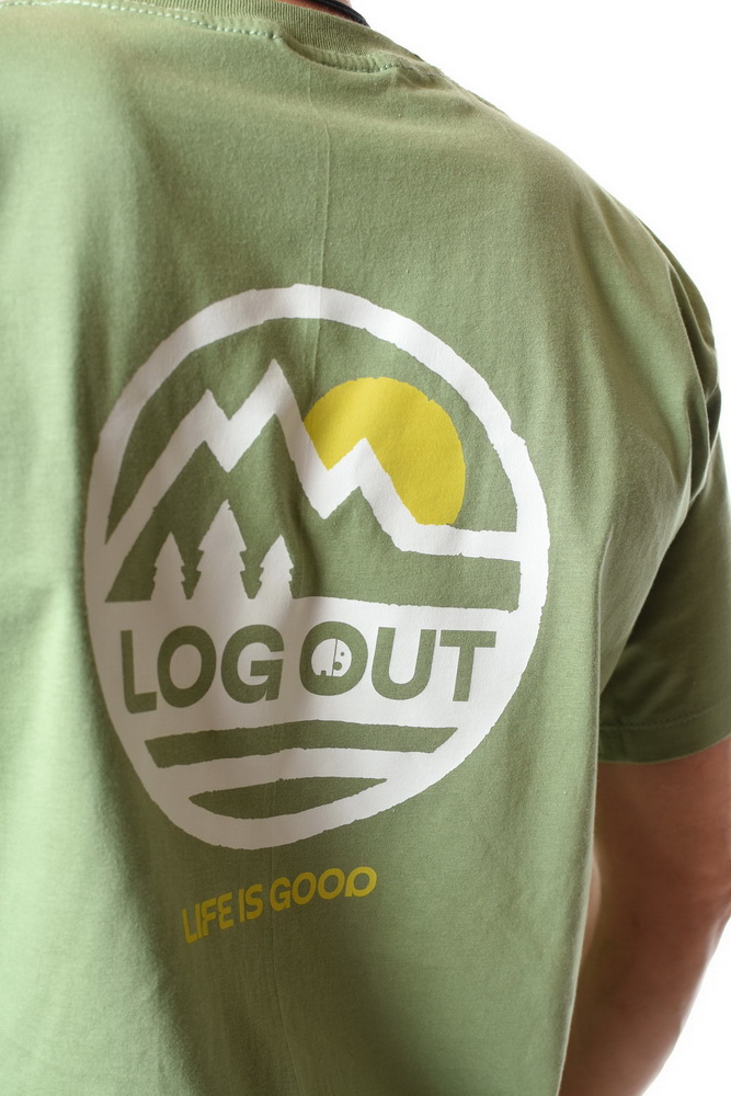 Tričko LOG OUT zelené