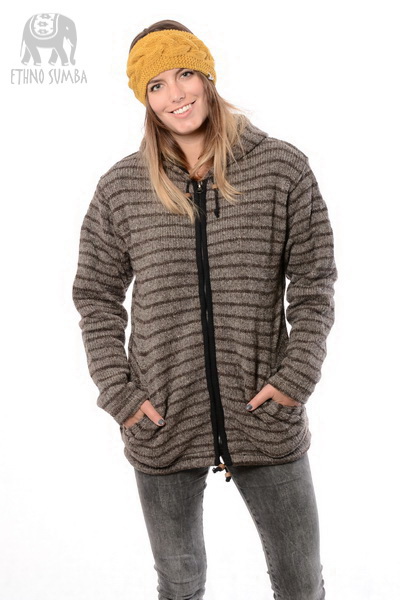 Vlnená bunda Mirea hnedá