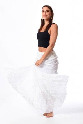 Boho sukňa RUPIN biela