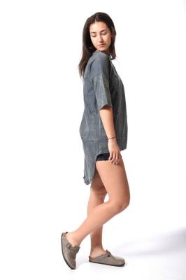 Dlhé STONEWASH sivé