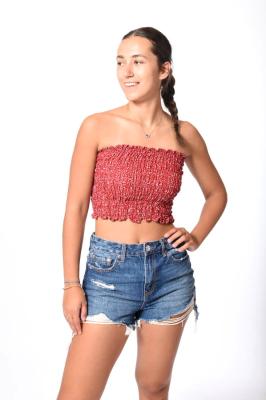 Boho podprsenka červená